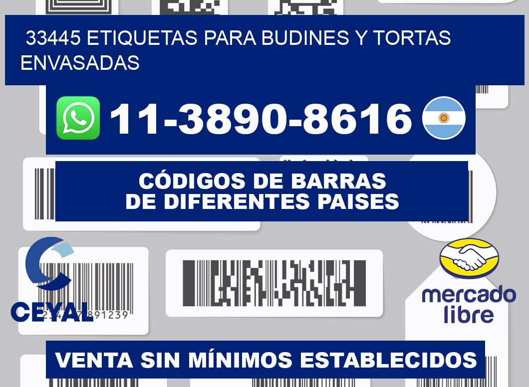 33445 etiquetas para budines y tortas envasadas