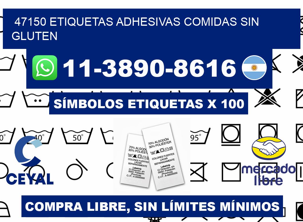47150 etiquetas adhesivas comidas sin gluten