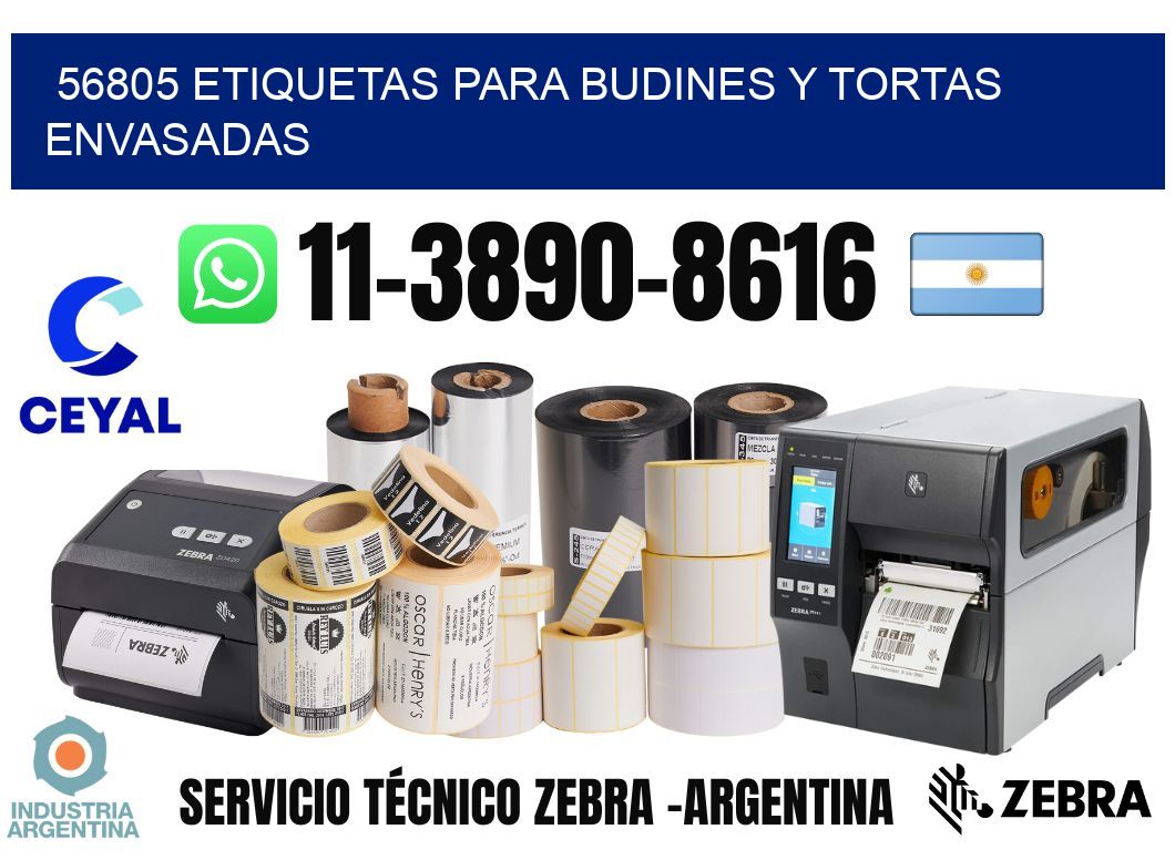 56805 etiquetas para budines y tortas envasadas
