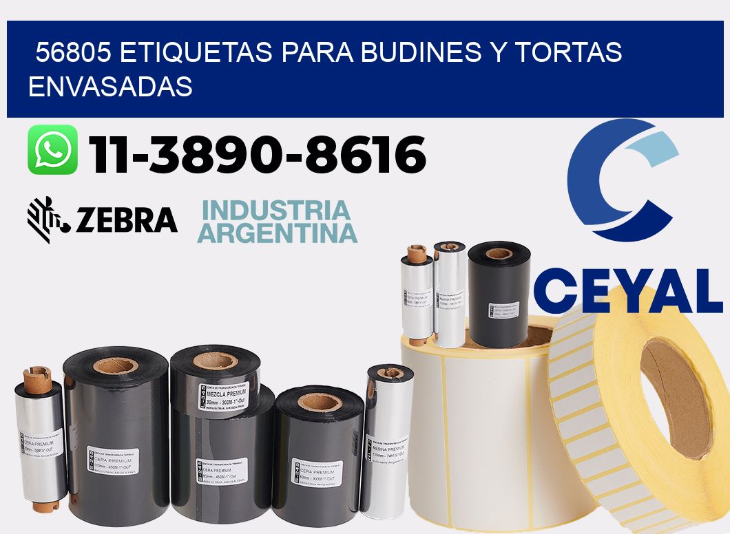 56805 etiquetas para budines y tortas envasadas