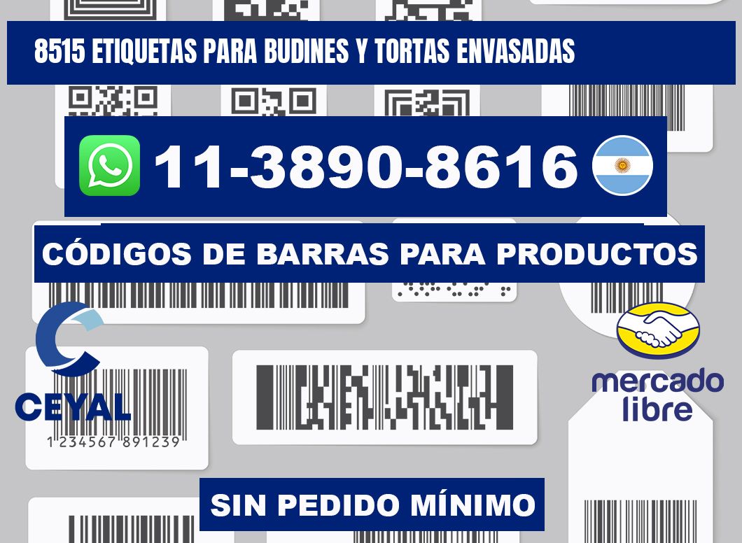 8515 etiquetas para budines y tortas envasadas