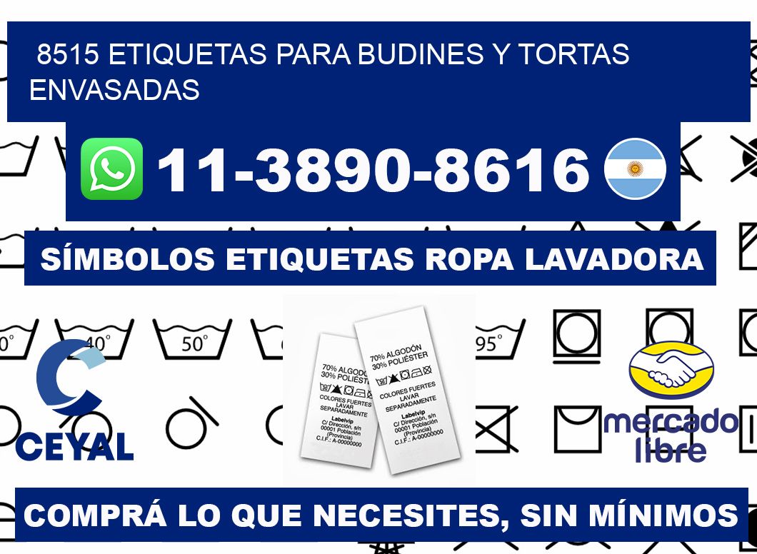 8515 etiquetas para budines y tortas envasadas