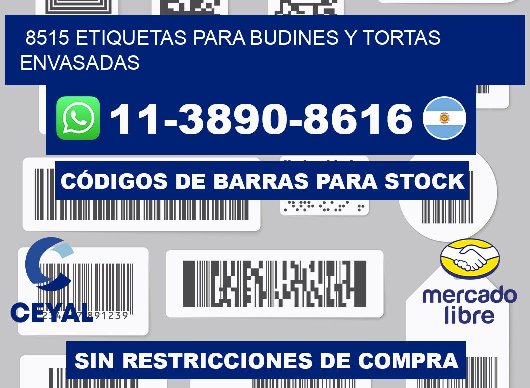 8515 etiquetas para budines y tortas envasadas