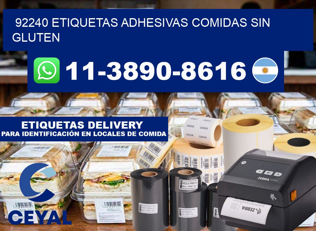 92240 etiquetas adhesivas comidas sin gluten
