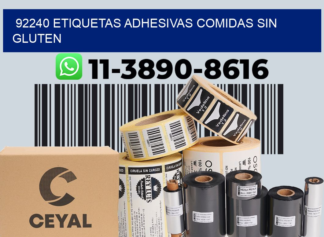 92240 etiquetas adhesivas comidas sin gluten