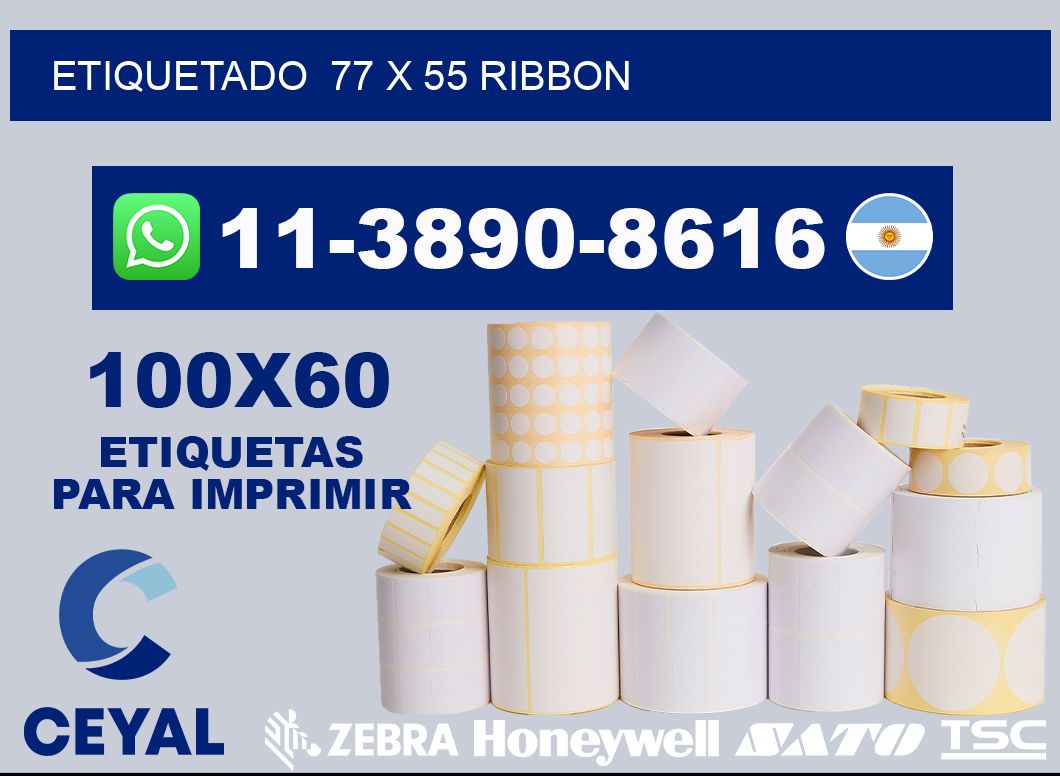 Etiquetado  77 x 55 ribbon