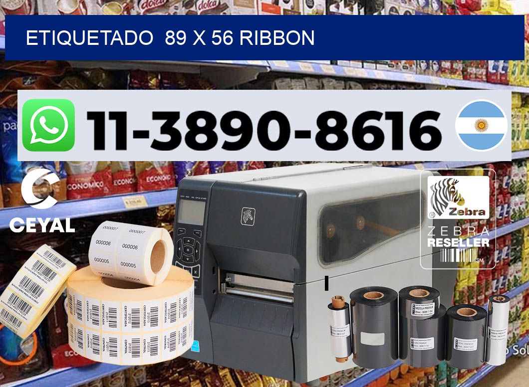 Etiquetado 89 x 56 ribbon