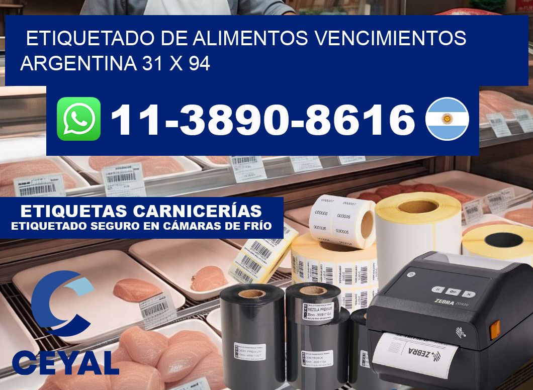 Etiquetado de alimentos vencimientos Argentina 31 x 94