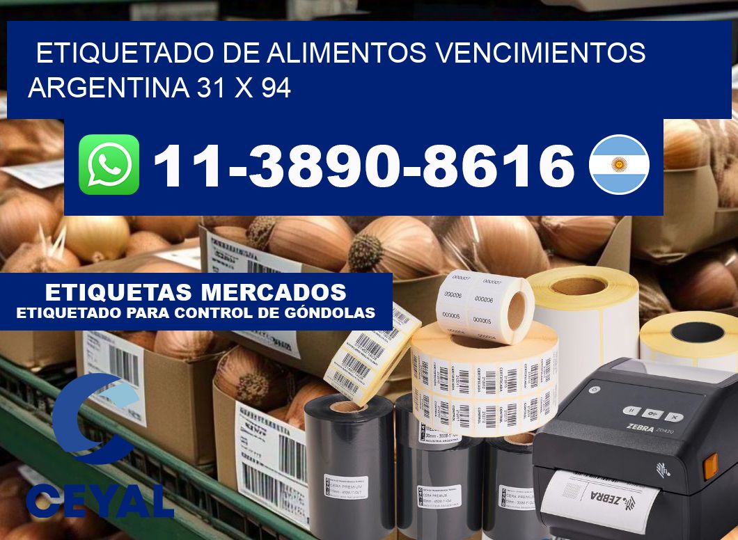 Etiquetado de alimentos vencimientos Argentina 31 x 94