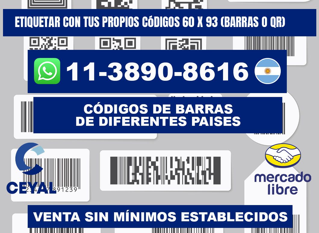 Etiquetar con tus propios códigos 60 x 93 (barras o QR)
