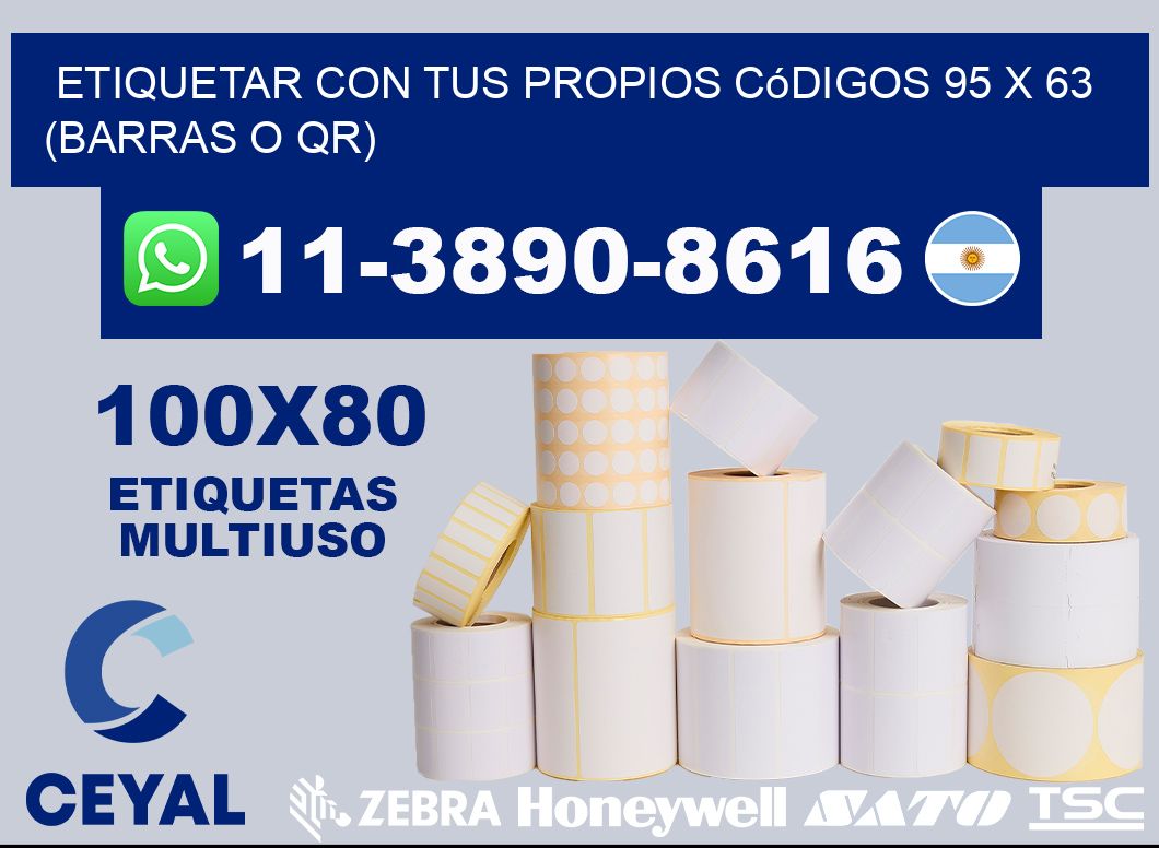Etiquetar con tus propios códigos 95 x 63 (barras o QR)