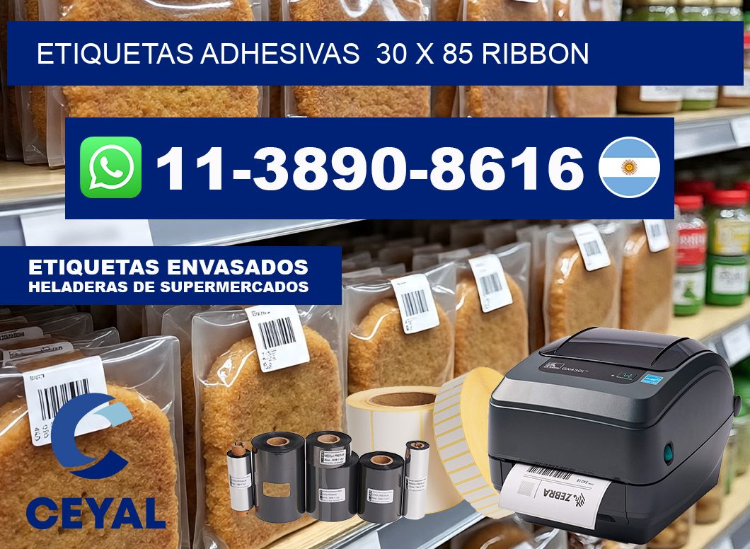 Etiquetas adhesivas  30 x 85 ribbon