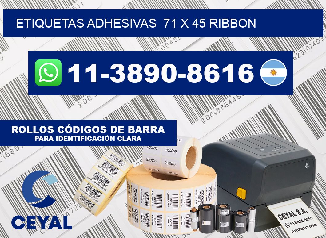 Etiquetas adhesivas  71 x 45 ribbon
