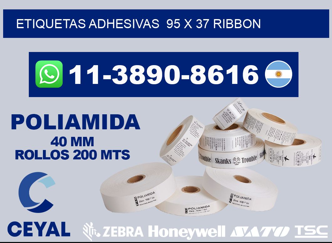 Etiquetas adhesivas 95 x 37 ribbon