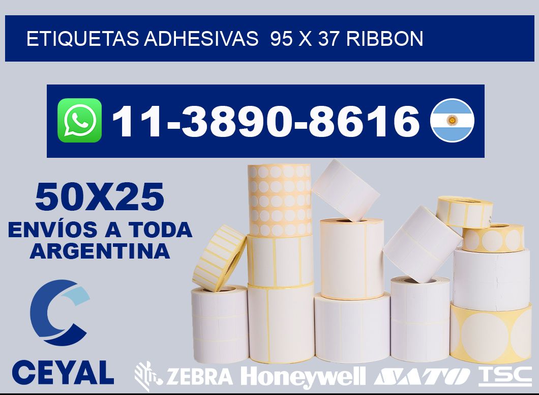 Etiquetas adhesivas 95 x 37 ribbon