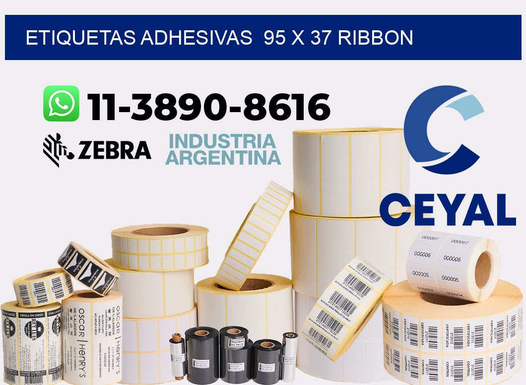 Etiquetas adhesivas 95 x 37 ribbon