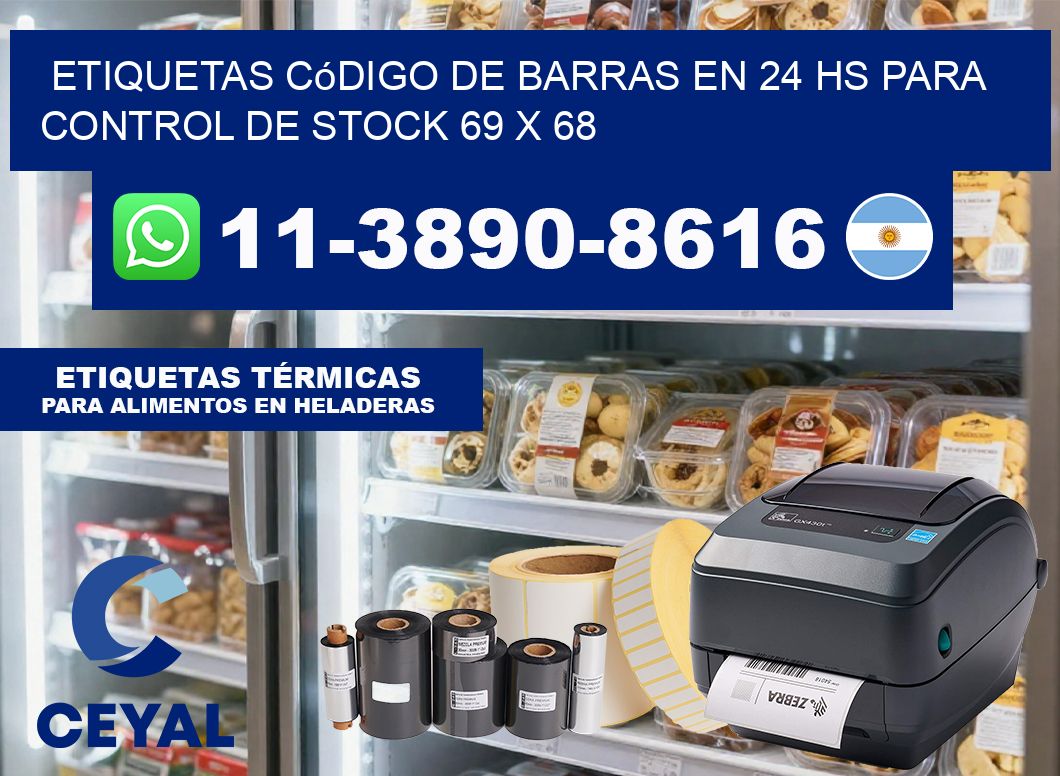 Etiquetas código de barras en 24 hs para control de stock 69 x 68