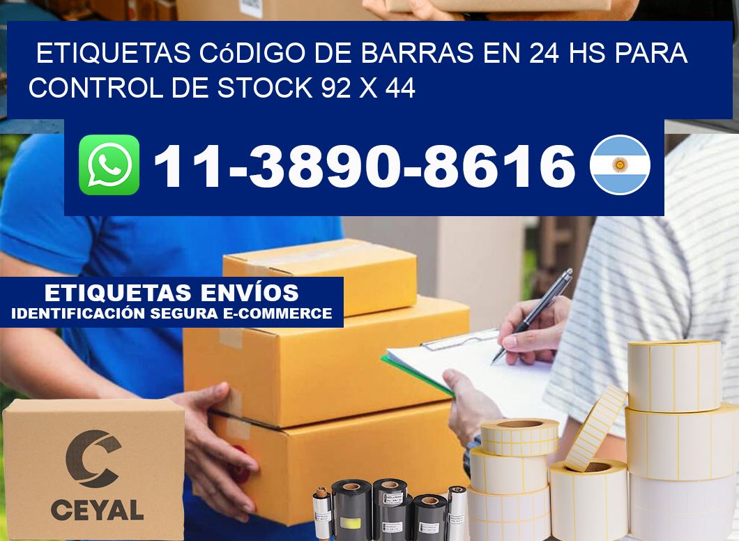 Etiquetas código de barras en 24 hs para control de stock 92 x 44