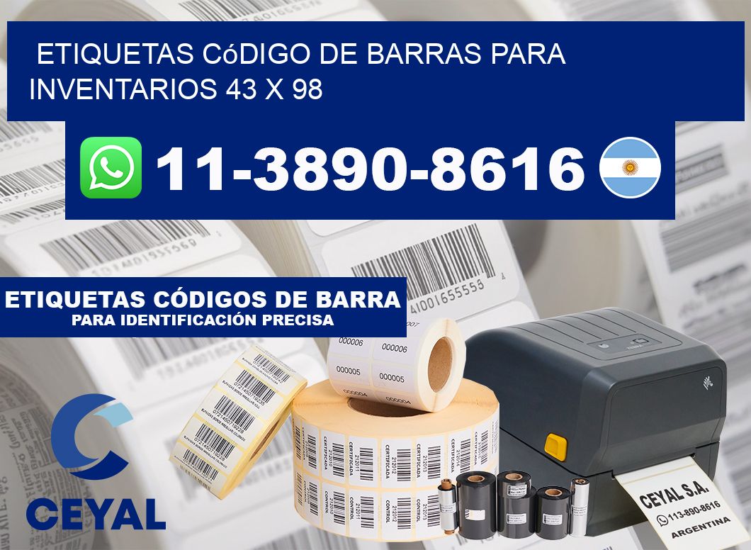 Etiquetas código de barras para inventarios 43 x 98