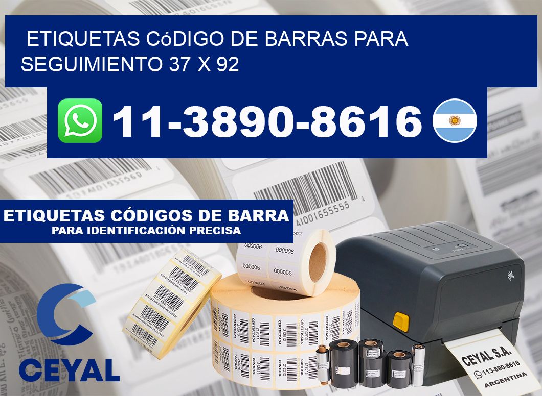 Etiquetas código de barras para seguimiento 37 x 92