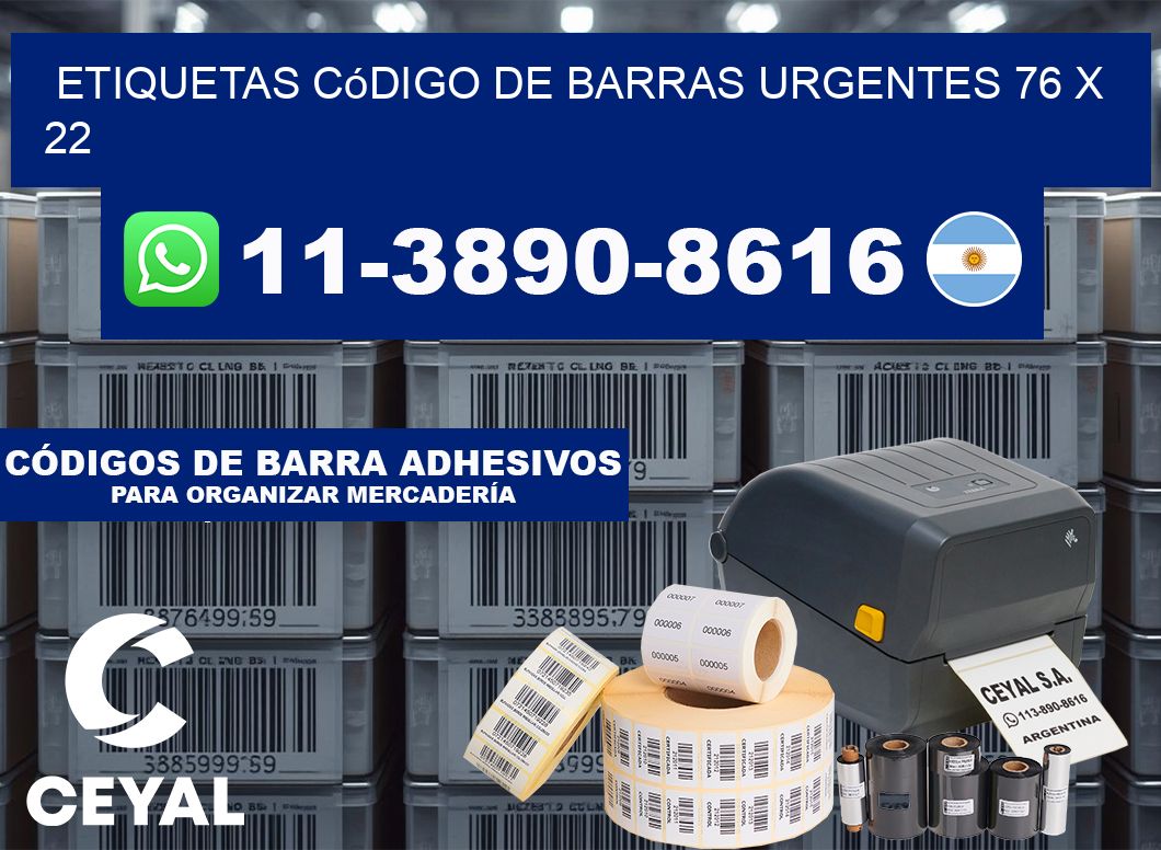 Etiquetas código de barras urgentes 76 x 22