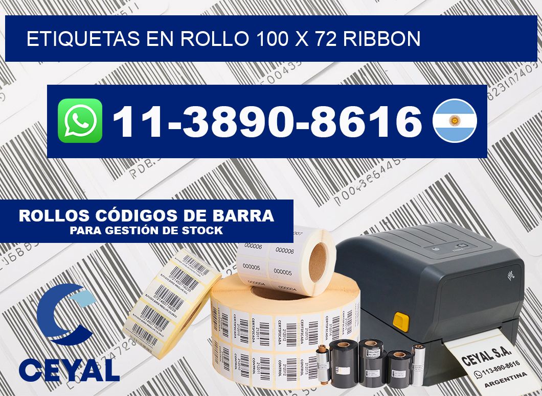 Etiquetas en rollo 100 x 72 ribbon