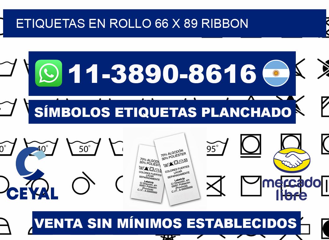 Etiquetas en rollo 66 x 89 ribbon