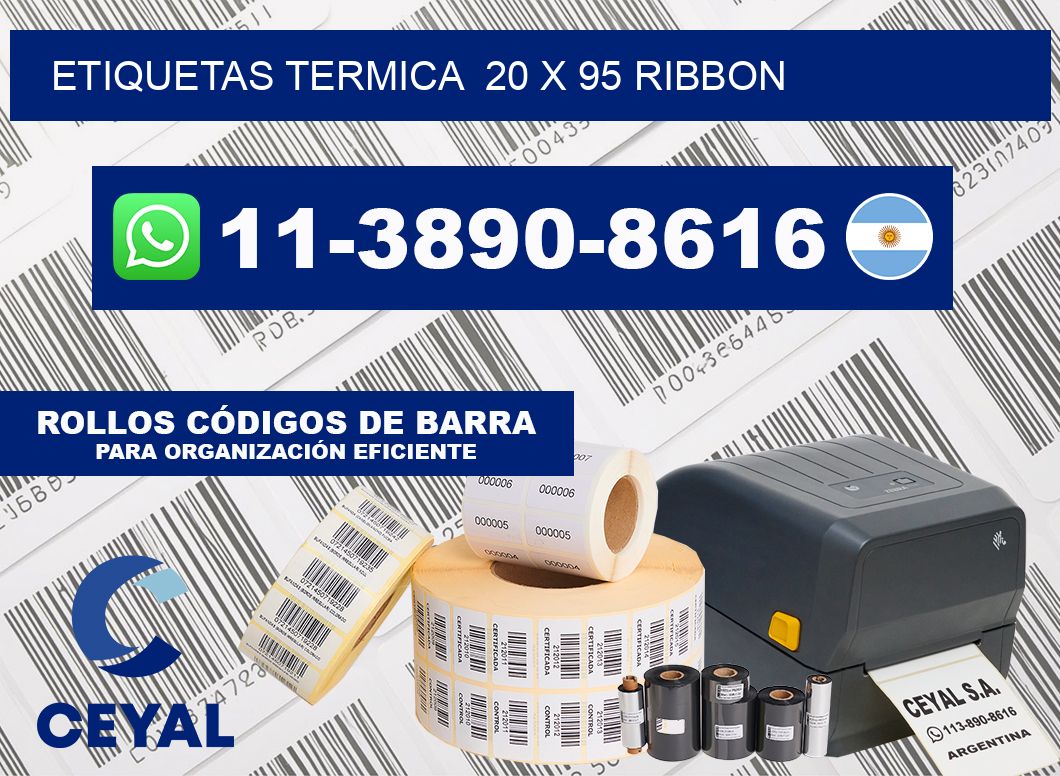 Etiquetas termica  20 x 95 ribbon