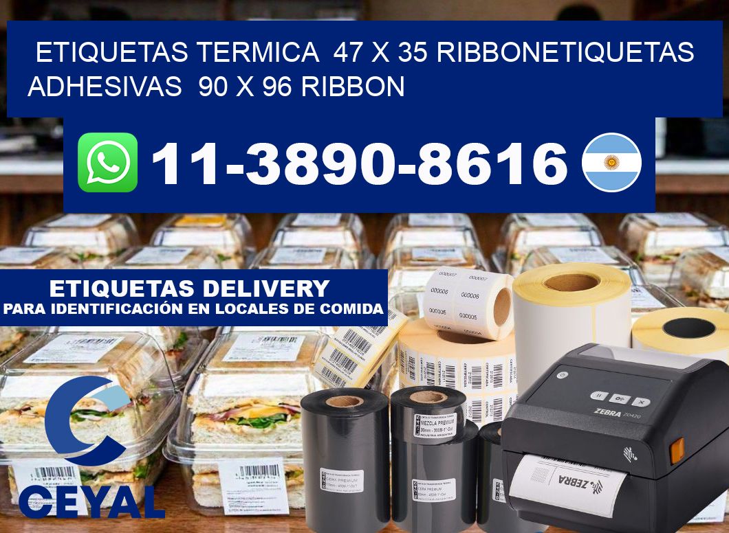 Etiquetas termica 47 x 35 ribbonEtiquetas adhesivas 90 x 96 ribbon