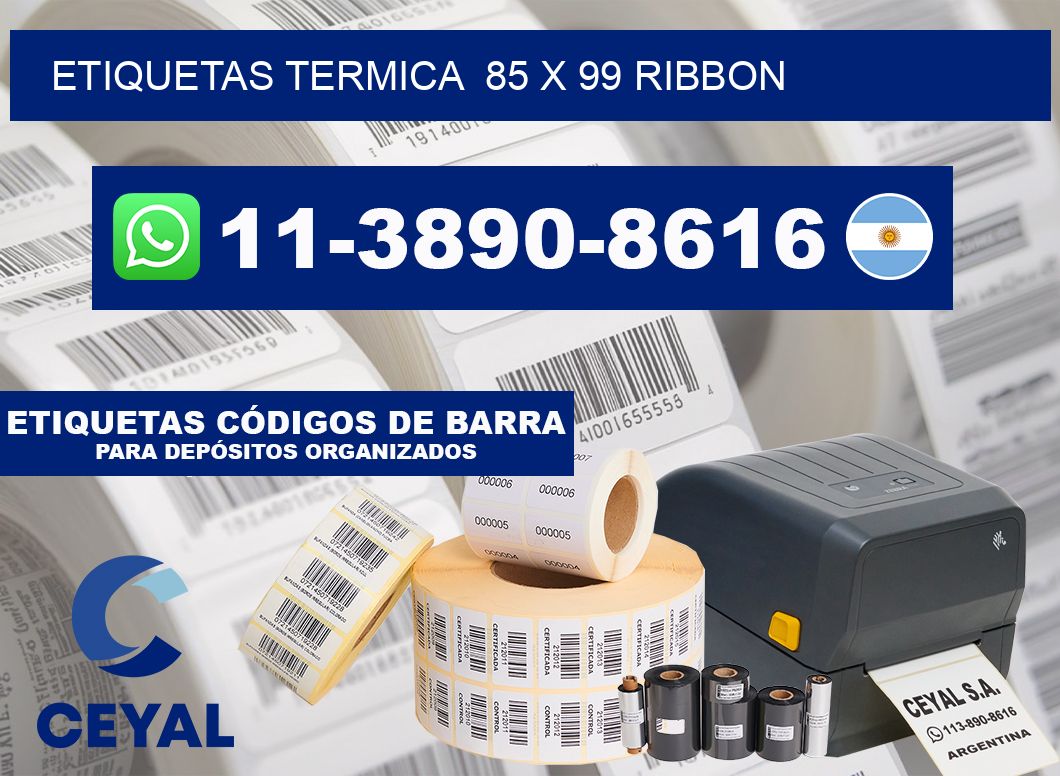 Etiquetas termica  85 x 99 ribbon