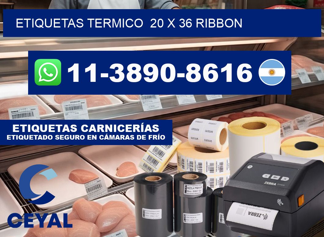 Etiquetas termico 20 x 36 ribbon