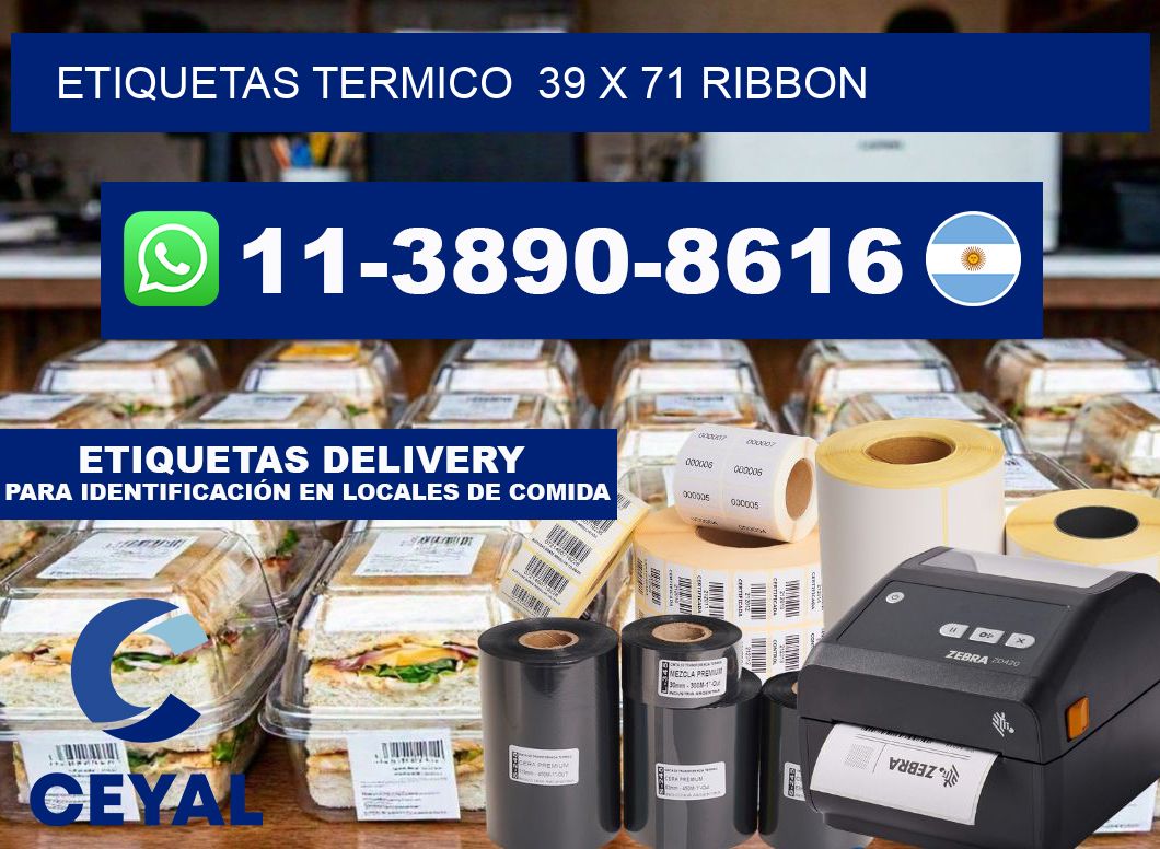 Etiquetas termico 39 x 71 ribbon