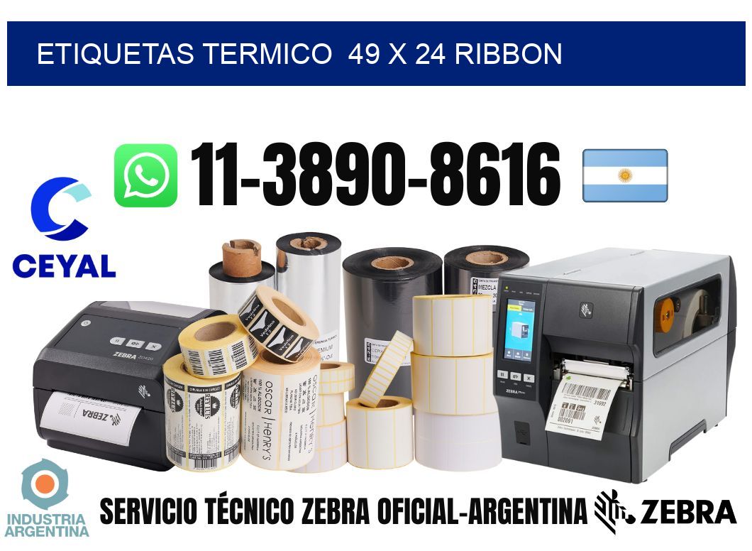 Etiquetas termico 49 x 24 ribbon