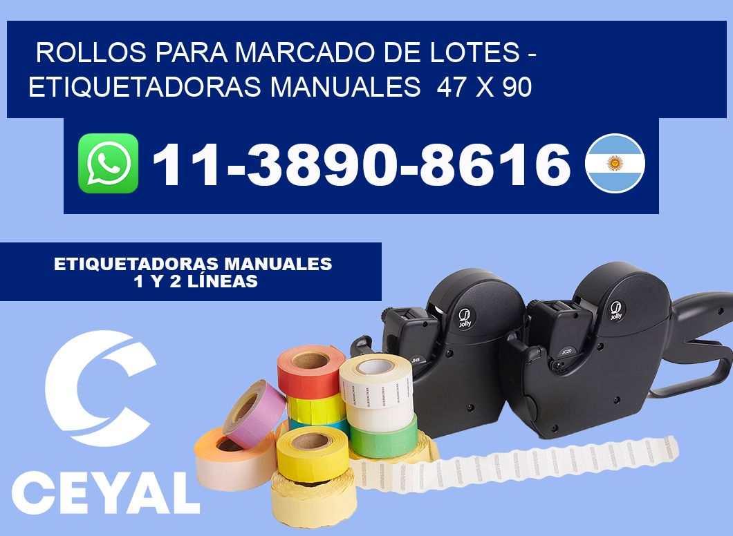 Rollos para marcado de lotes - Etiquetadoras Manuales  47 x 90