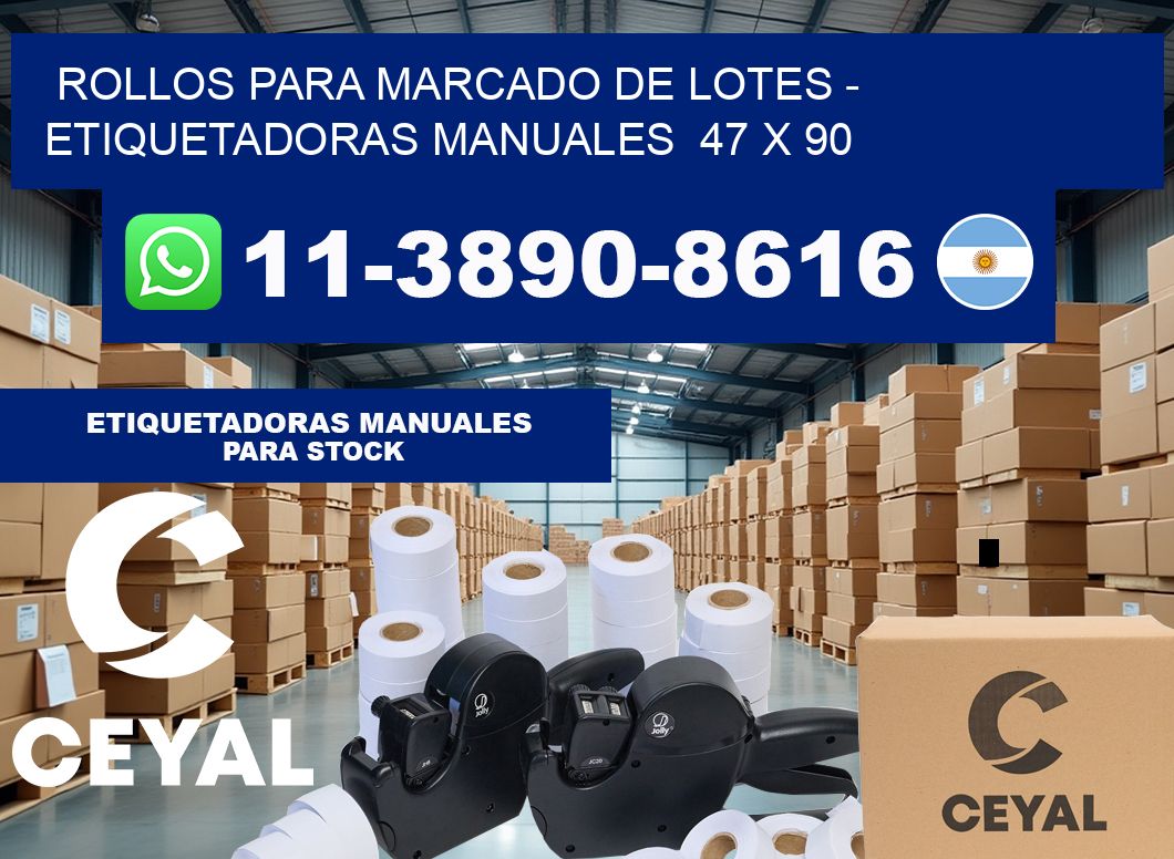 Rollos para marcado de lotes – Etiquetadoras Manuales  47 x 90