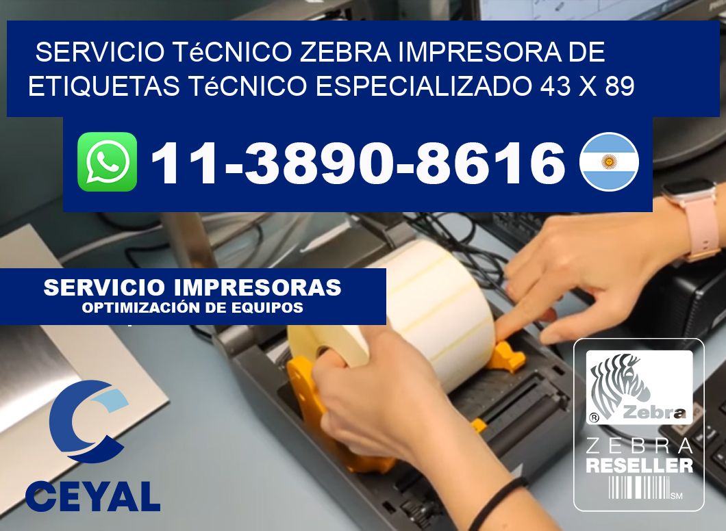 Servicio Técnico Zebra Impresora de Etiquetas Técnico Especializado 43 x 89