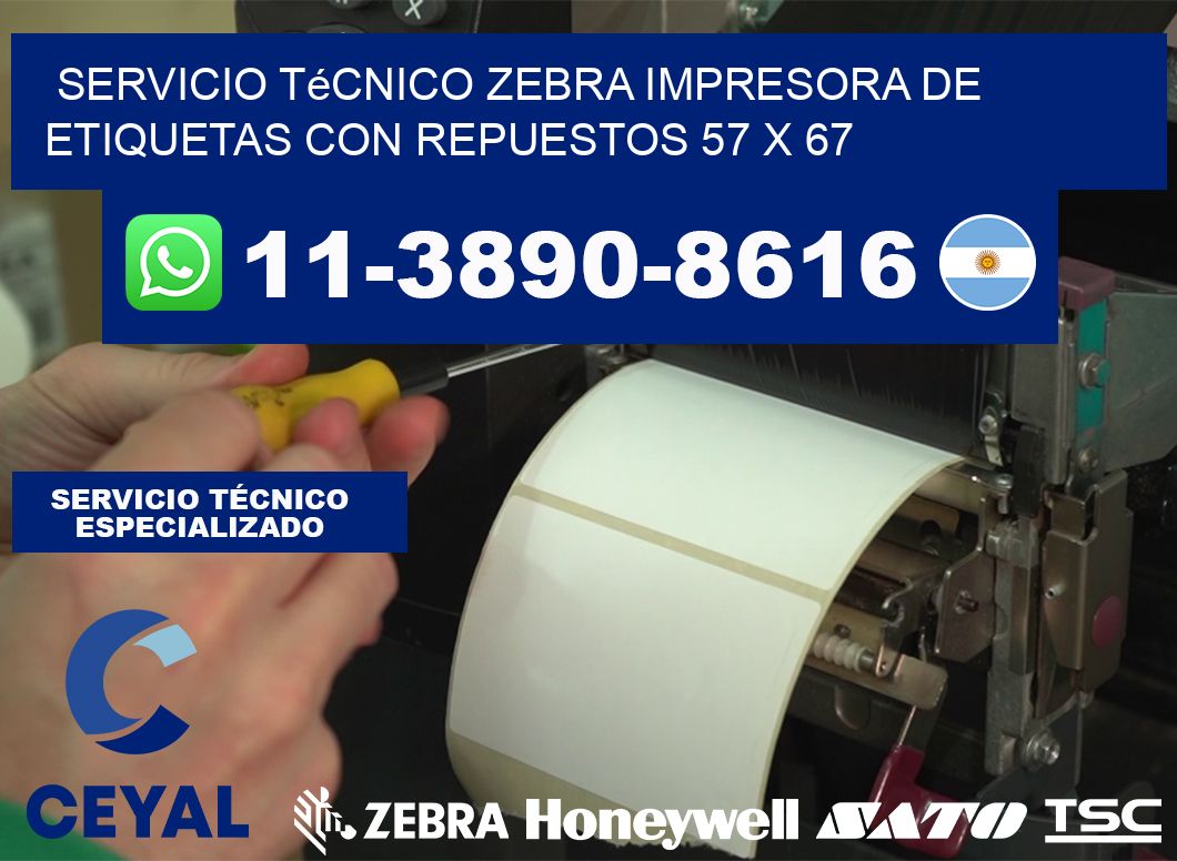 Servicio Técnico Zebra Impresora de Etiquetas con Repuestos 57 x 67