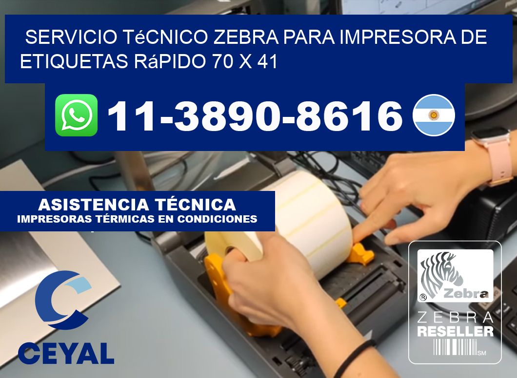Servicio Técnico Zebra para Impresora de Etiquetas Rápido 70 x 41