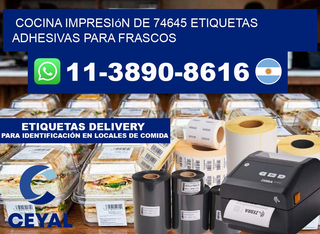 cocina impresión de 74645 etiquetas adhesivas para frascos
