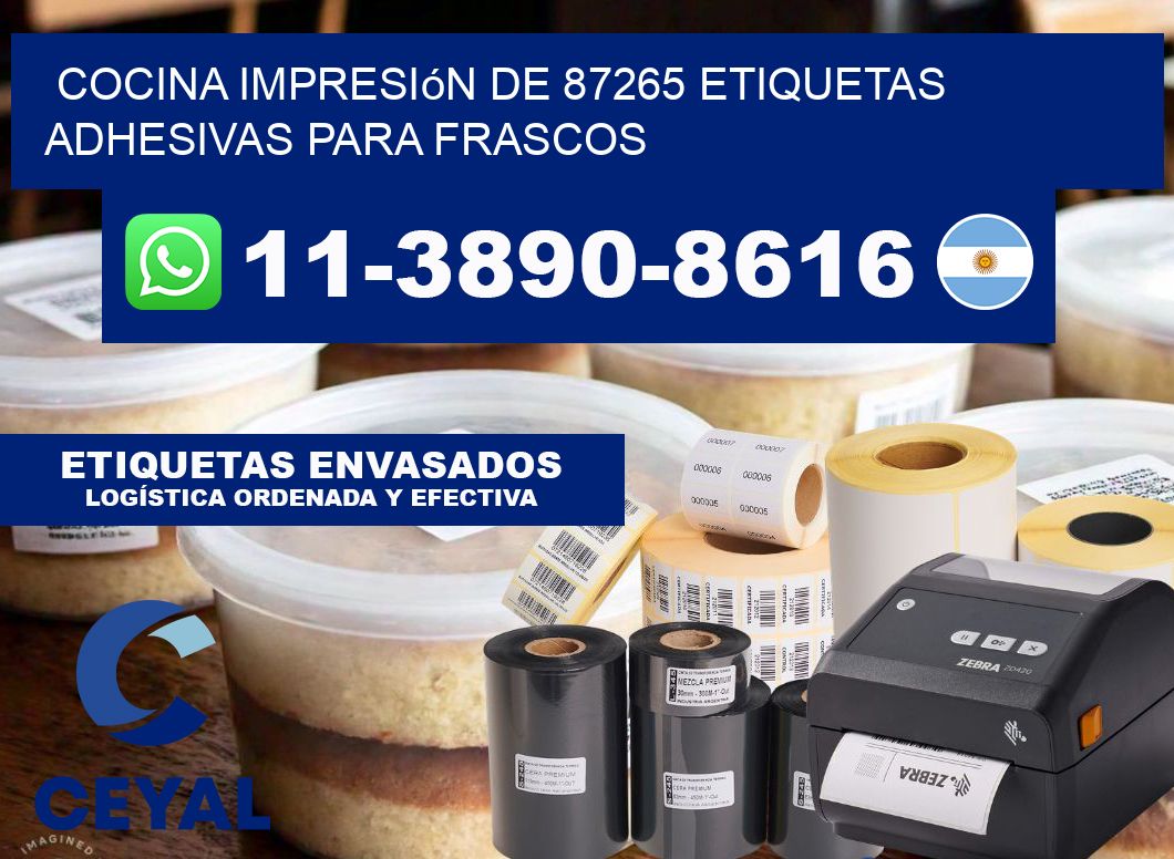 cocina impresión de 87265 etiquetas adhesivas para frascos
