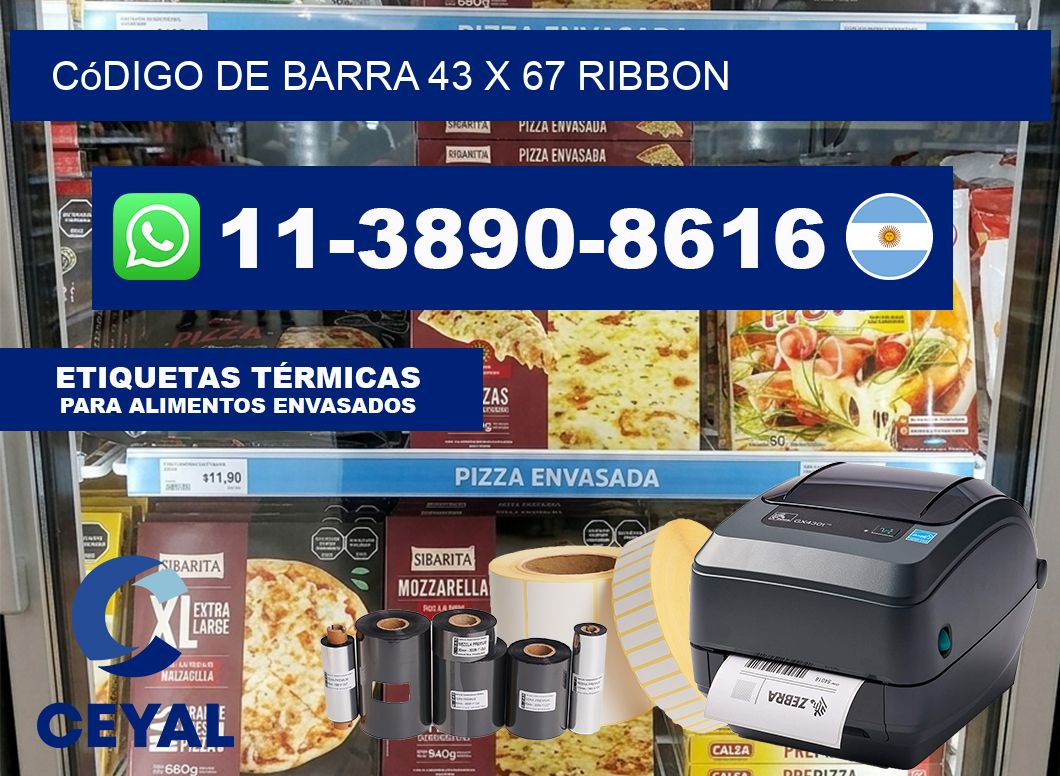 código de barra 43 x 67 ribbon