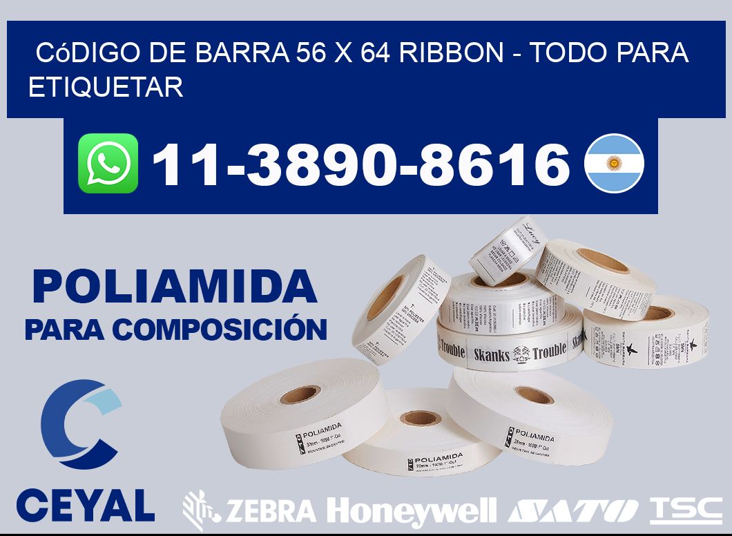 código de barra 56 x 64 ribbon - Todo para Etiquetar
