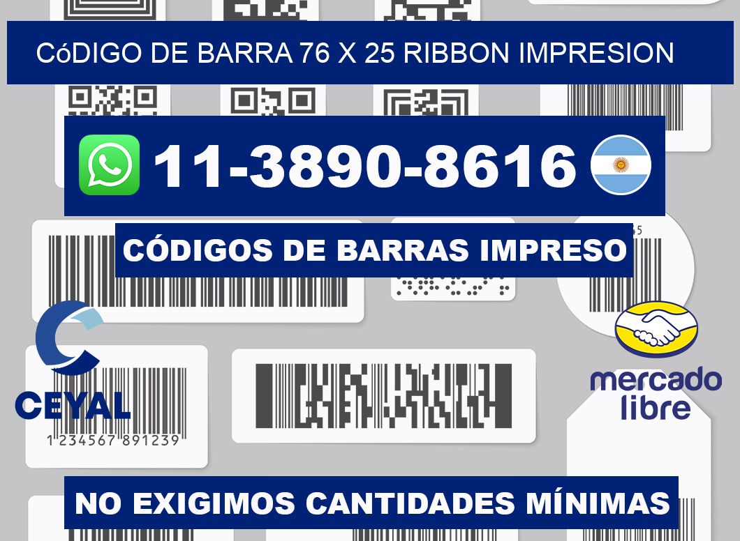 código de barra 76 x 25 ribbon impresion