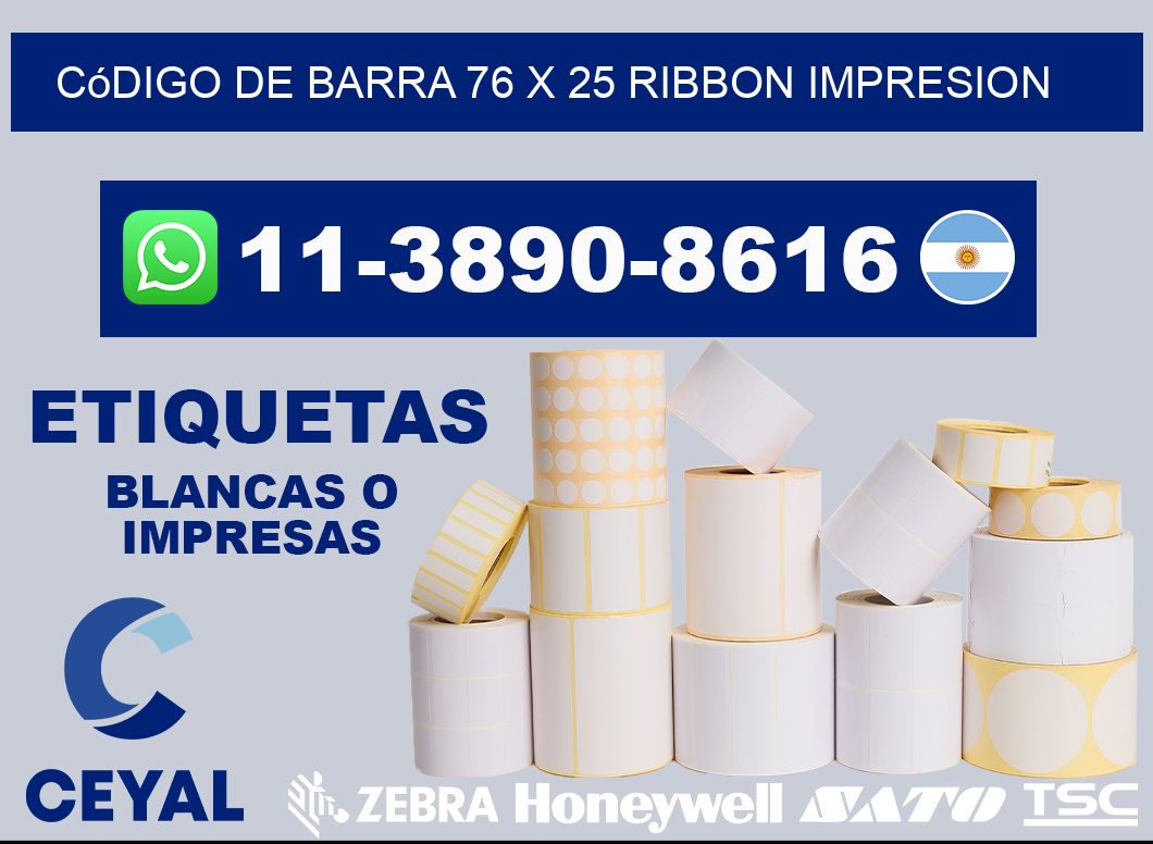 código de barra 76 x 25 ribbon impresion