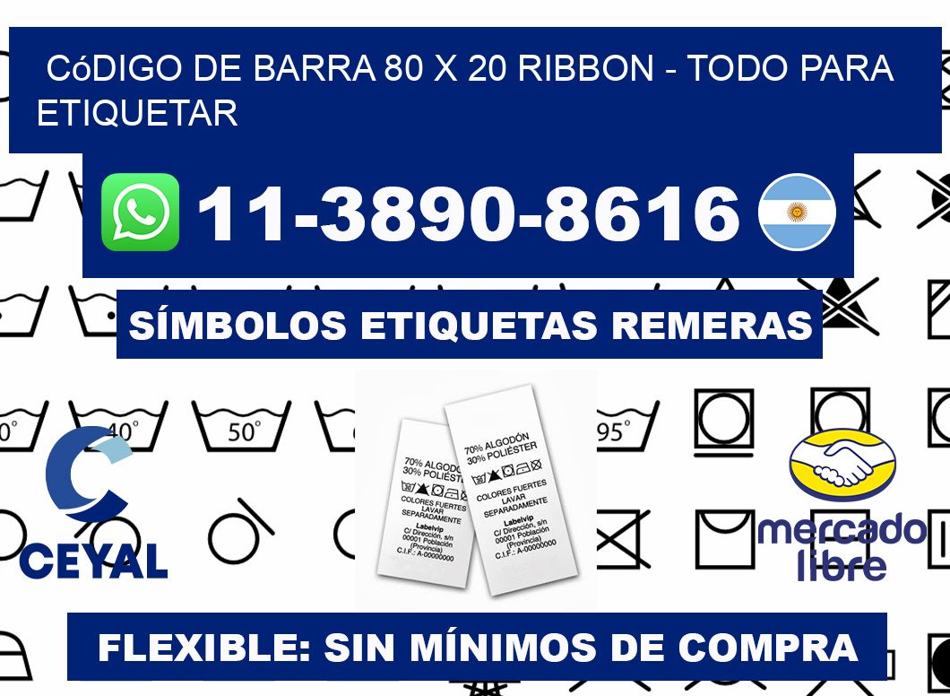 código de barra 80 x 20 ribbon - Todo para Etiquetar
