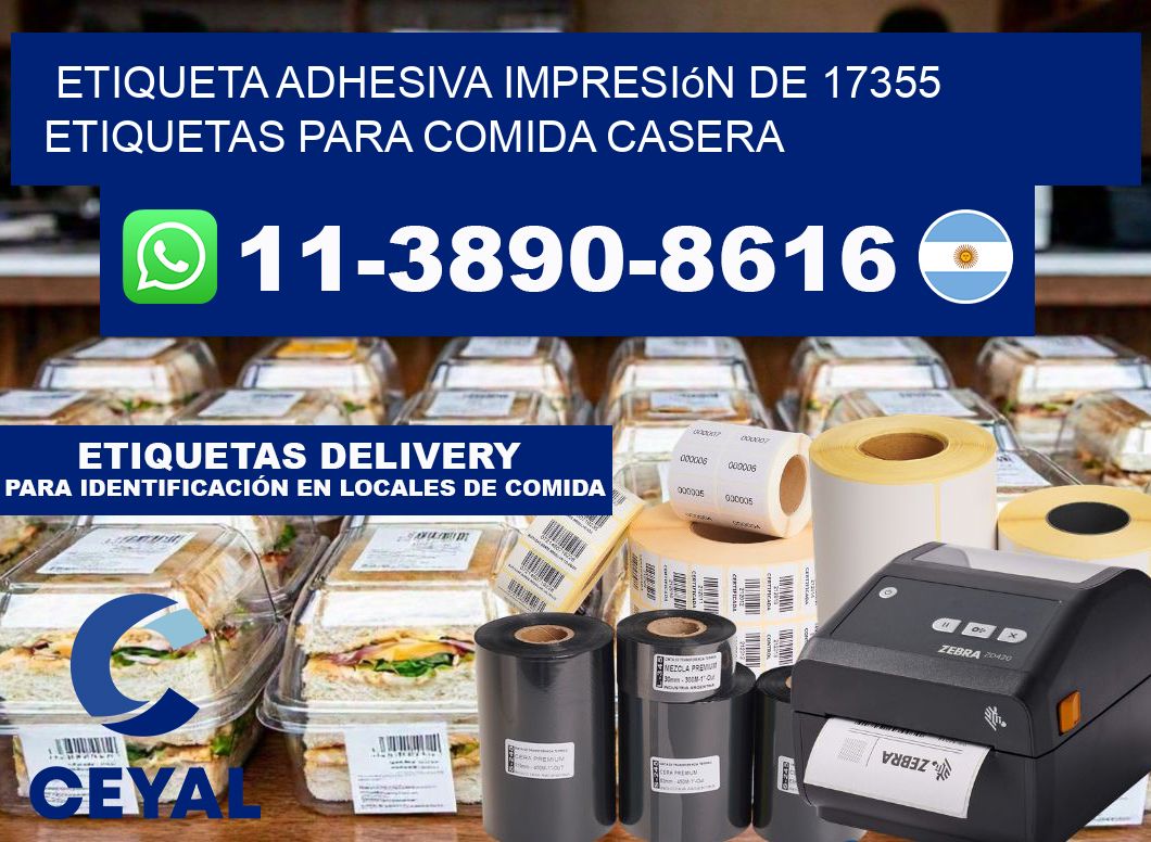 etiqueta adhesiva impresión de 17355 etiquetas para comida casera