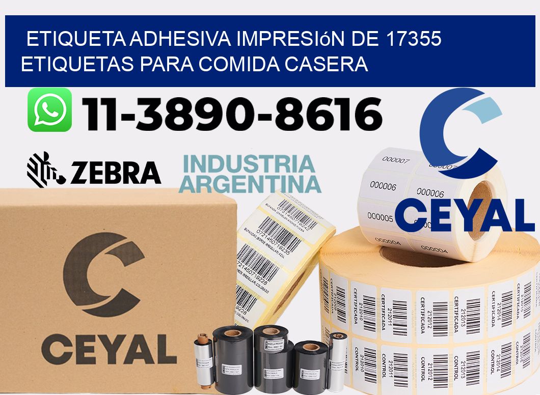 etiqueta adhesiva impresión de 17355 etiquetas para comida casera