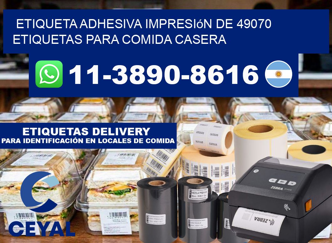 etiqueta adhesiva impresión de 49070 etiquetas para comida casera