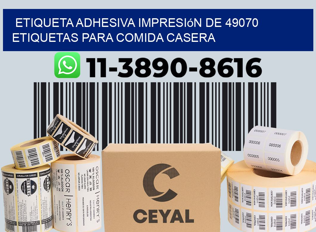 etiqueta adhesiva impresión de 49070 etiquetas para comida casera