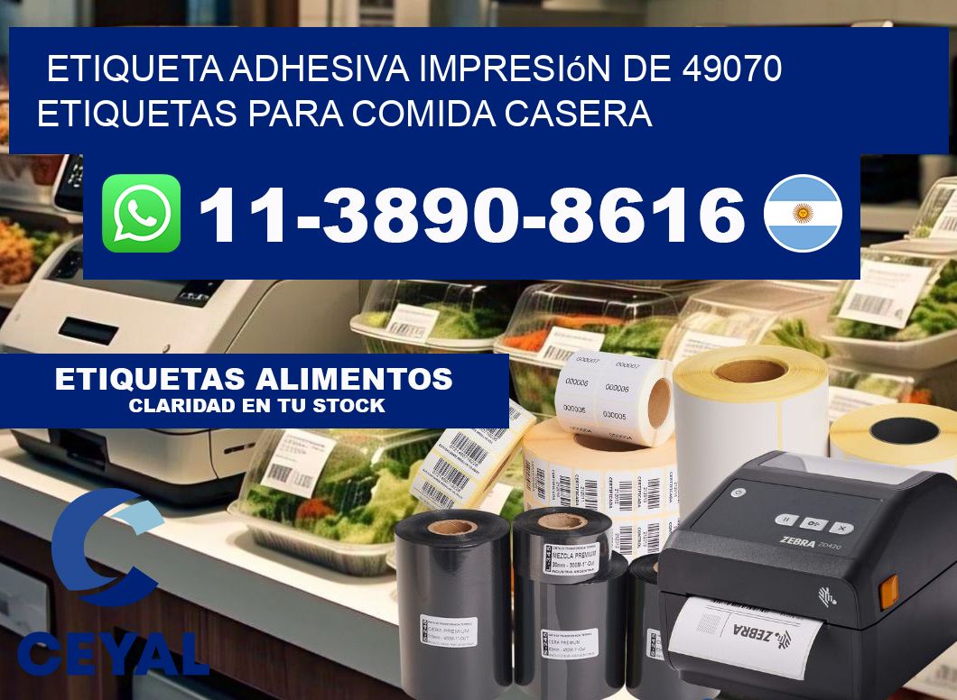 etiqueta adhesiva impresión de 49070 etiquetas para comida casera